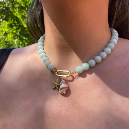 POSIE NECKLACE - BLUE AMAZONITE