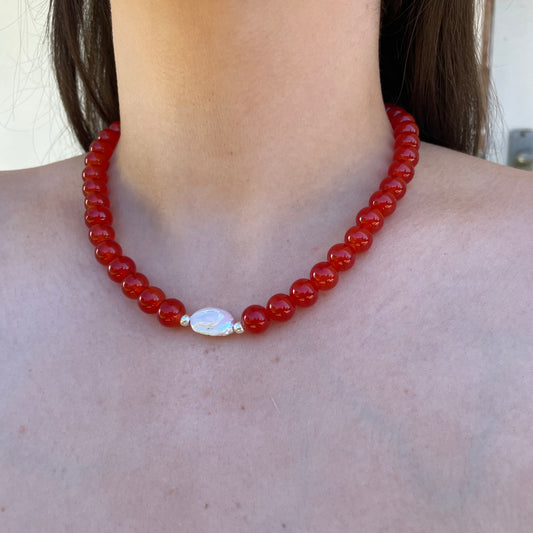 RED GLASS PEARL