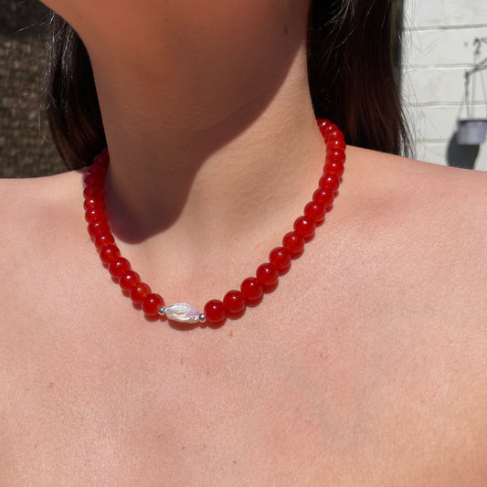 RED GLASS PEARL